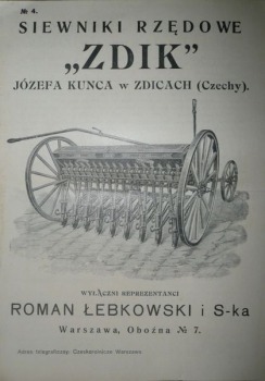 /Cennik/ Łebkowski i S-ka:Siewniki Rzedowe "Zdik"